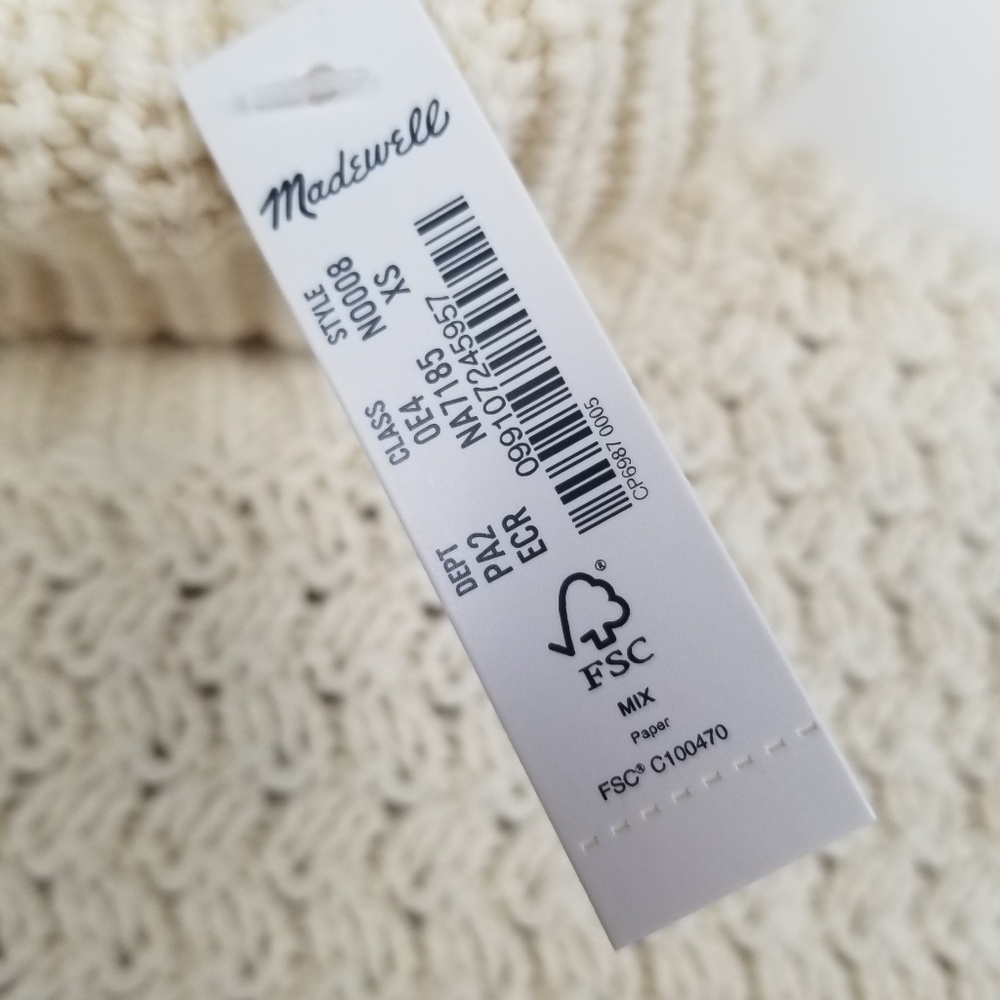 Madewell Textured Turtleneck Sweater Vest Size XS NWT - Picture 5 of 7